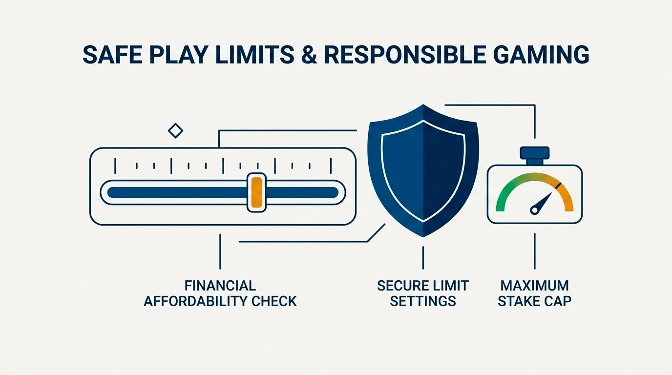 Abstract representation of regulatory limits and affordability controls on online play